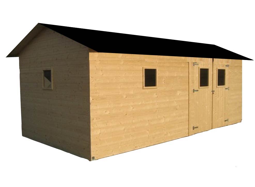 Gartenhaus aus Holz 3,3m x 6,3m, (16mm) mit Fenstern, ALACANT– Gerätehaus